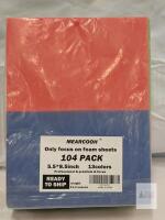 MEARCOOH 104-Pack EVA Foam Sheets, 13 Colors, 5.5x8.5 Inches, 0.07-Inch Thick