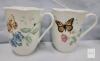 Lenox Butterfly Meadow "Eastern Tailed Blue" Porcelain Mug Set &ndash; 12 oz Capacity, Scalloped Rim Design-PREOWNED - 3