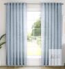MEETSKY Linen Curtains, 52"x84", Light Blue/Grey, OEKO-TEX Certified