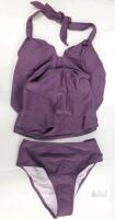 NEW Cupshe XS Purple Two-Piece Tankini Swimsuit, Halter Neck, Lined