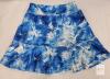 Large Blue Abstract Athletic Skort with Built-In Shorts, Polyester-Spandex, Pockets, - 2