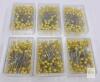 600 Pearlized Head Sewing Pins 1.5" Nickel-Plated, Light Yellow, 6 Boxes,