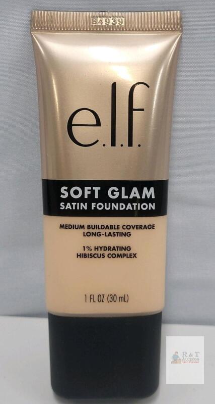 e.l.f. Soft Glam Satin Foundation, 1 fl oz (30 mL), Satin Finish, Medium Buildable Coverage, Batch 84939