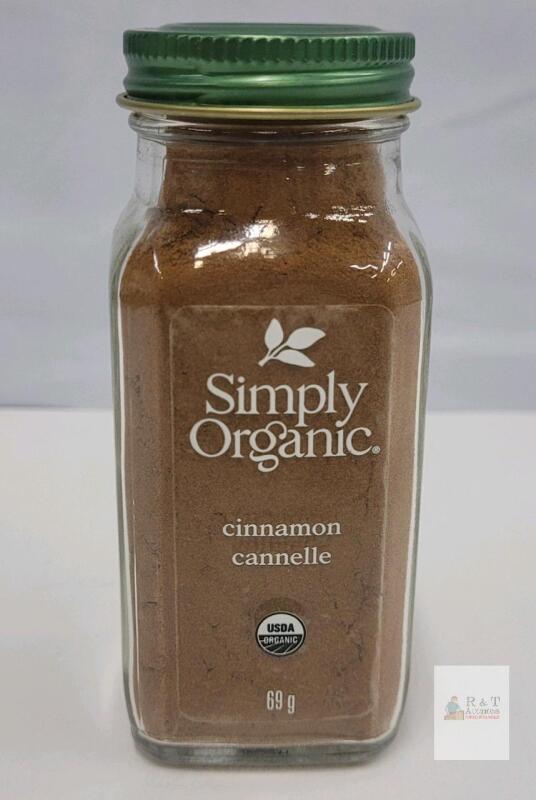 Simply Organic Ground Cinnamon 69g Glass Jar, USDA Organic, Kosher, UPC 089836192110