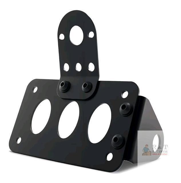 3 New Universal Motorcycle Side Plate Mount Bracket, Black Powder-Coated Steel, X002XQ12IT