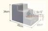 Nopfaivy 3-Step Dog Stairs, Gray, 13.4" High, Foam, Removable Cover, for Small/Medium Pets - 2