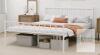 New - Metal Platform King Bed Frame w/Headboard Sturdy Steel Slats Support , White