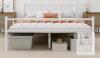 New - Metal Platform King Bed Frame w/Headboard Sturdy Steel Slats Support , White - 2