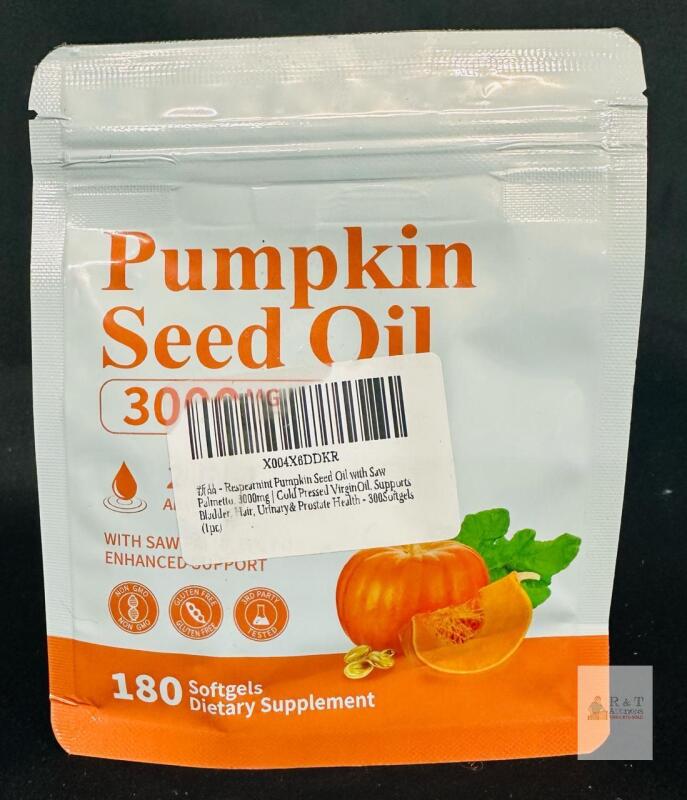 Pumpkin Seed Oil 3000mg Softgels with Saw Palmetto, 180 Count, Non-GMO, 3rd Party Tested