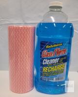 Solutions Glass/Verre Cleaner with Ammonia 67.6 FL OZ (2L) + Cleaning Cloth Roll