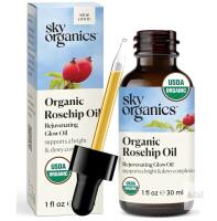 Sky Organics Organic Rosehip Oil, 1 fl oz, USDA Certified Organic, Amber Bottle with Dropper