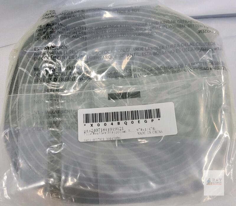 Gray Pile Weather Stripping 0.8" x 0.25" Sealed Roll
