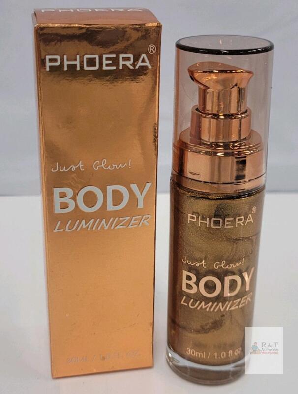 PHOERA Just Glow! Body Luminizer 30ml Pump Bottle, Gold Shimmer, Original Box