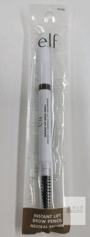 e.l.f. Instant Lift Brow Pencil Neutral Brown, Built-In Spoolie, Cruelty-Free, Sealed 0.006 oz