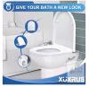 XUXRUS GD-D015 Elongated D-Shaped Toilet Seat, White, Slow-Close, Quick-Release, Adjustable Hinge new - 2
