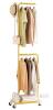 Gasvadivum HG005GD Gold Metal Rolling Garment Rack with Double Rails and Bottom Shelf