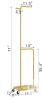 Gasvadivum HG005GD Gold Metal Rolling Garment Rack with Double Rails and Bottom Shelf - 2