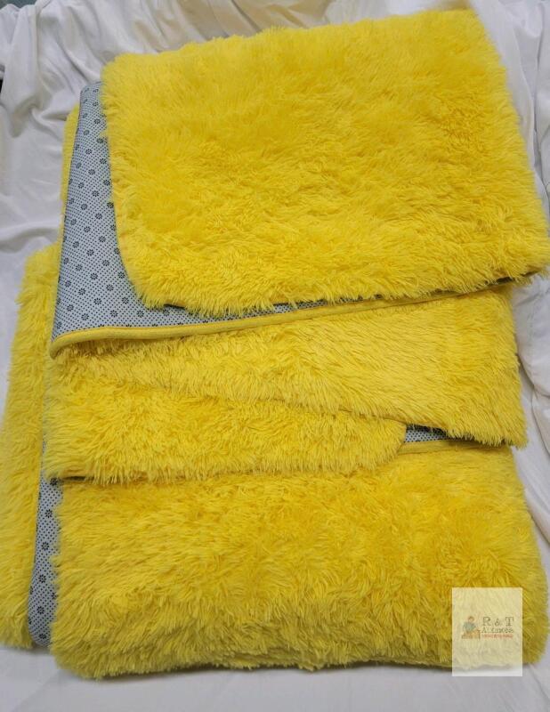Yellow Shag Area Rug, Anti-Slip Backing, Approx. 8ft.&times;10ft. Plush Microfiber Rectangular Carpet