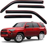 Lightinoric In-Channel Window Visors for 2010-2024 Toyota 4Runner, 4-Piece Set, Dark Smoke Finish