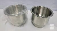 Stainless Steel Cup Holder Insert with Drain Hole and Neoprene Pad, 4.25" OD, 3.5" ID, 3.5" Height
