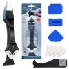 3-in-1 Silicone Trowel & Scraper Set with 9 Pieces, Interchangeable Heads, and Stainless Steel Blade