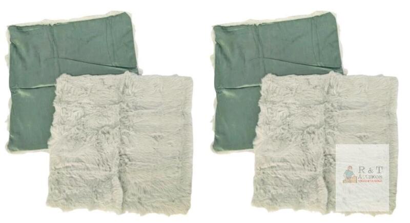 4 New Avoin SAGE GREEN Super Soft 17" &times; 17.75" Faux Fur / Velvet Back Decorative Pillow Covers, Hidden Zipper, Home Decorative for Couch Sofa Bed Green (2 Packs of 2)