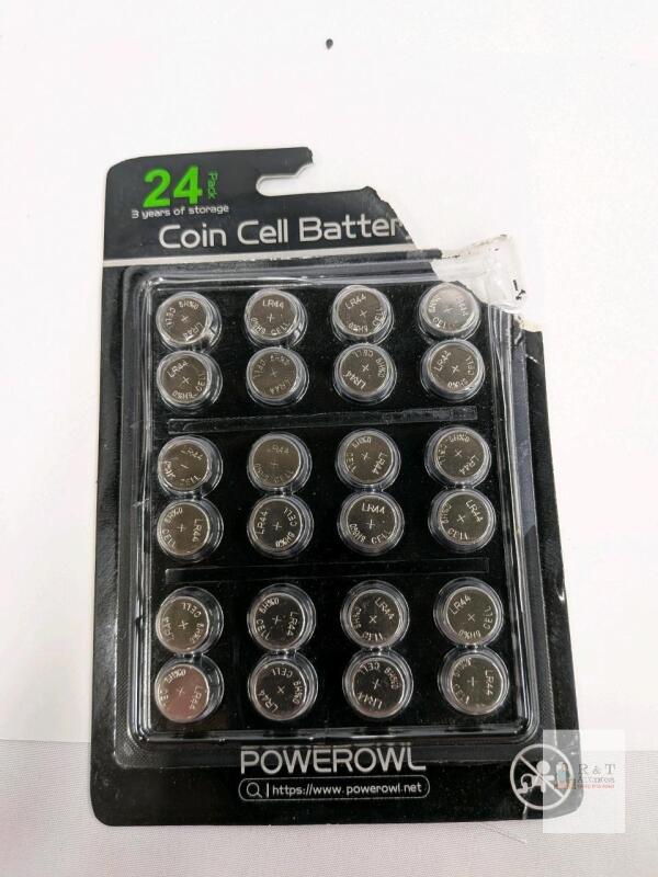 POWEROWL LR44 Alkaline Coin Cell Batteries, 24 Pack, 1.5V, Exp 2029, Serial X003GUZ5DJ