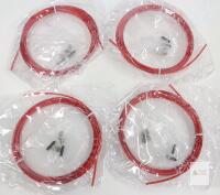 4-Pack 10ft Red Speed Jump Rope Replacement Cables with Adjustable Hardware, Steel Wire Core