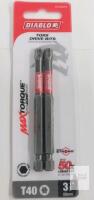 Diablo DT4035P2 MaxTorque T40 Torx 3-1/2" Impact Drive Bits, 2-Pack, 1/4" Hex Shank
