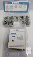 Kozelo 280pc Metric Hex Socket Cap Screw Assortment + TGN 304SS 1/4-20 Button Head Screws 50pc