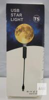 USB Star Projector Light T5 with 3-Color Moon Projection, Flexible Gooseneck, USB-A Powered