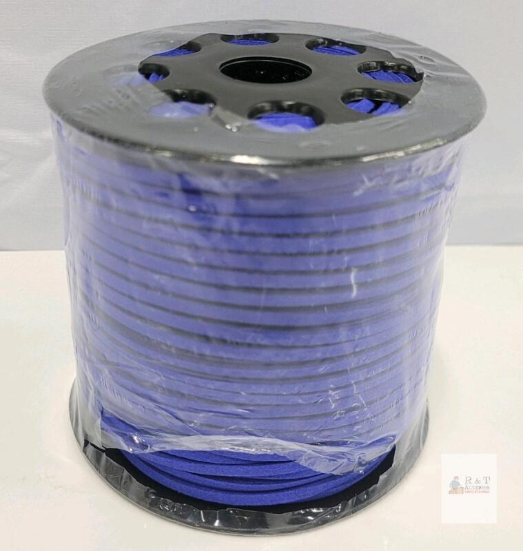 Blue Suede Cord Roll, 98.43 Yards, 3.0mm Width, 1.0mm Thickness,