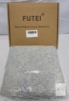 FUTEI 24x24 Inch Throw Pillow Covers Set of 2, Rock Gray Granular, Zippered
