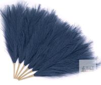 Serwalin Artificial Pampas Grass Decor, Blue, 17-inch, 5 Stems