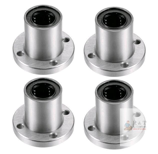 HiPicco LM10LUU Linear Ball Bearing with Flange, 4 Pack