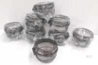 Plastic Locking Collars for Food Processors, Smoke Gray, Set of 8