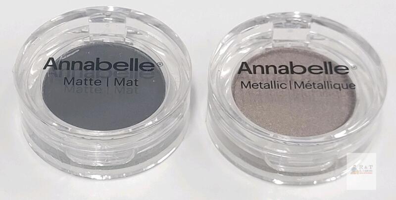 Annabelle Single Eyeshadows &ndash; Ebony (Matte), Over the Taupe (Metallic) 0.05 oz, Batch Codes L25J1821/L25J1884