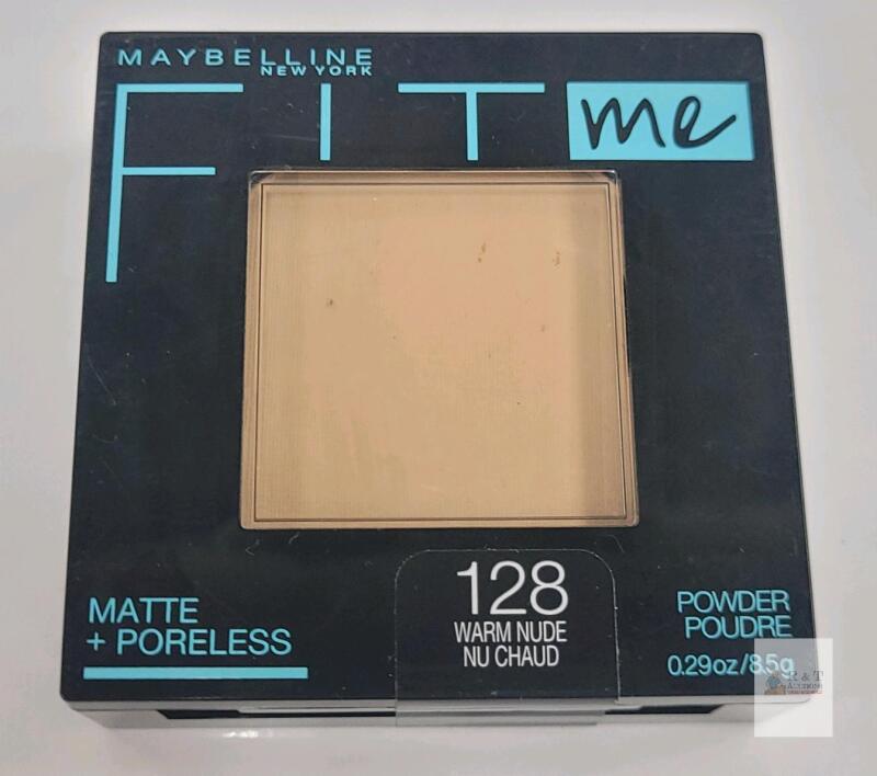 new Maybelline Fit Me Matte + Poreless Pressed Powder, Shade 128 Warm Nude, 0.29 oz