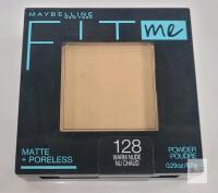 new Maybelline Fit Me Matte + Poreless Pressed Powder, Shade 128 Warm Nude, 0.29 oz