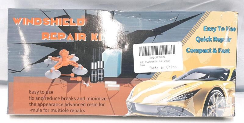 Windshield Repair Kit with Suction Cup Injector, 0.35 oz Resin, Multiple Repairs