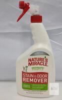 Nature's Miracle BROKEN NOZZLE 32 fl oz Enzymatic Stain & Odor Remover Spray, Pet Safe, Dog Odor Control, UPC: 018065969637