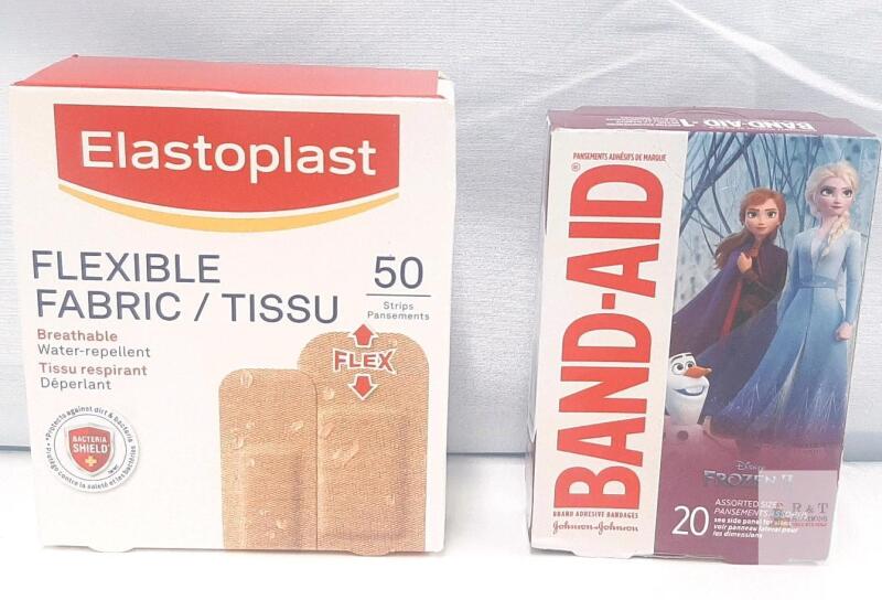 Elastoplast Flexible Fabric Bandages (50 ct) & Band-Aid Disney Frozen II Bandages (20 ct)