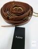 Faleto Medieval DIY Faux Leather Metal Chain Belt, Brown, PU Leather, Brass-Tone Buckle