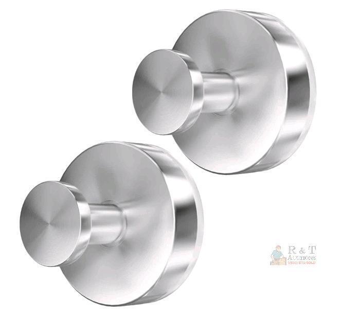Homeshifters 2-Piece Brushed Nickel Robe Hooks, Stainless Steel, Wall Mount