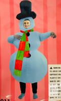 Adult Inflatable Snowman Costume with Blower, Model Q010011, Fits Most Adults, New,