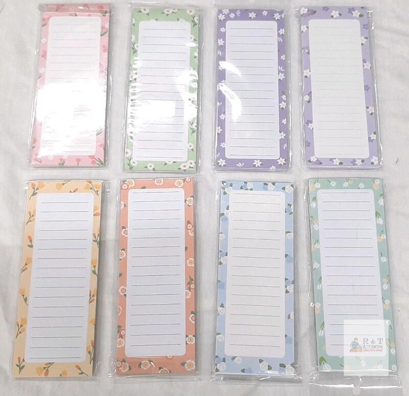 IMOON 8-Pack Magnetic Notepads, Floral Designs, 50 Sheets Each, Full Magnetic Backing