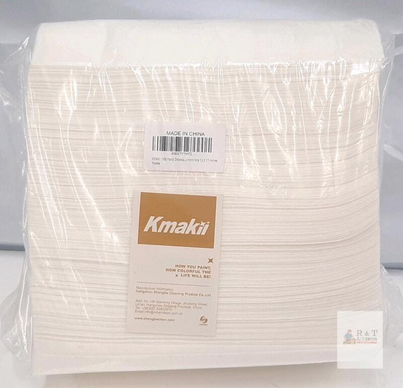 Kmakii Disposable Paper Placemats, 12 x 17 inches, 100-Pack, White, 2-Ply, Linen-Feel