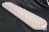 Long Hand-Carved White Decorative Dough Bowl, 27.5" (70 cm) Wood Centerpiece, Faceted Design