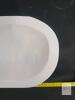 Long Hand-Carved White Decorative Dough Bowl, 27.5" (70 cm) Wood Centerpiece, Faceted Design - 3