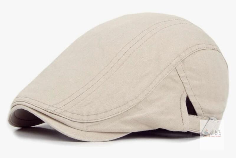 NEW CA-meioro Men&rsquo;s Beige Cotton Newsboy Ivy Cap, Adjustable, 21.6&ndash;24.4 Inch, X003XIDWMF